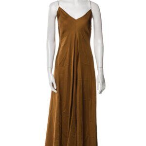 Róhe Tan/Copper 100% Silk Long Dress Slip Dress Size 4 (34 eu)